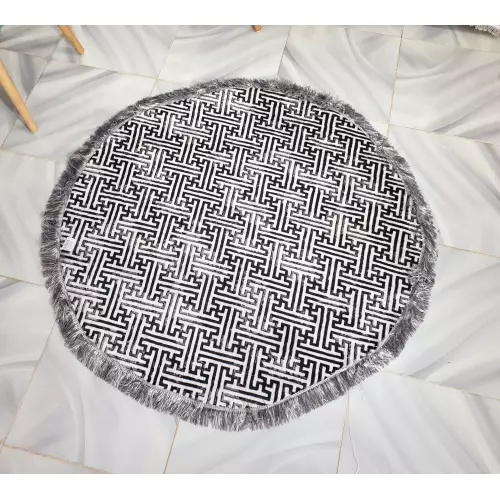 Tapis Rond 110x110 coton antidérapant