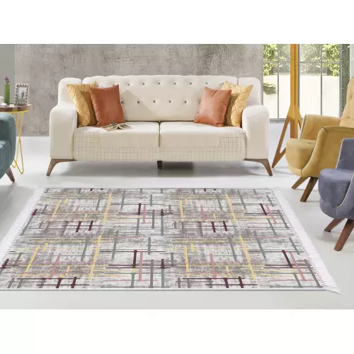Tapis de salon 180x280 coton antidérapant rectangulaire (QR)