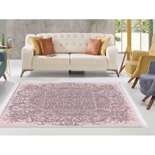 Tapis de salon 160x210 coton antidérapant rectangulaire 