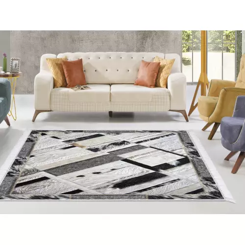 Tapis de salon 160x210 coton antidérapant rectangulaire (QR)