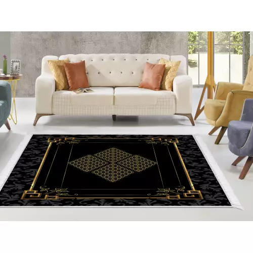 Tapis de salon 180x280 coton antidérapant rectangulaire 