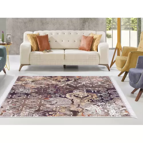 Tapis de salon 180x280 coton antidérapant rectangulaire 