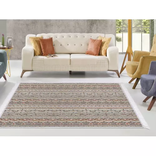 Tapis de salon 160x210 coton antidérapant rectangulaire (QR)