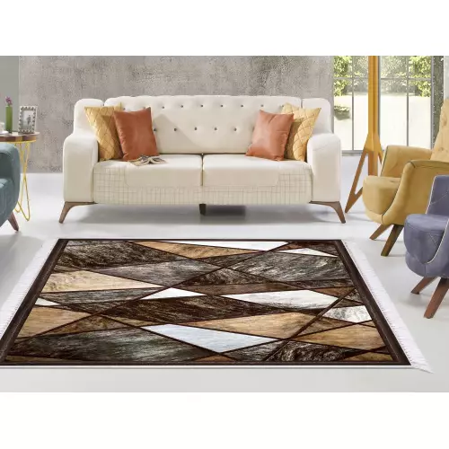 Tapis de salon 180x280 coton antidérapant rectangulaire 