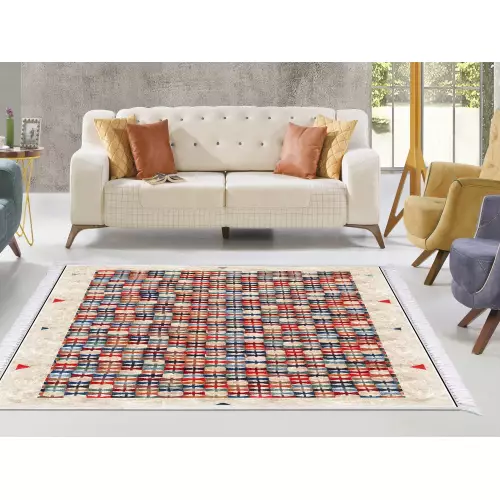 Tapis de salon 180x280 coton antidérapant rectangulaire 