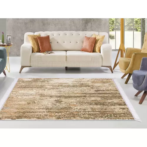 Tapis de salon 160x210 coton antidérapant rectangulaire 