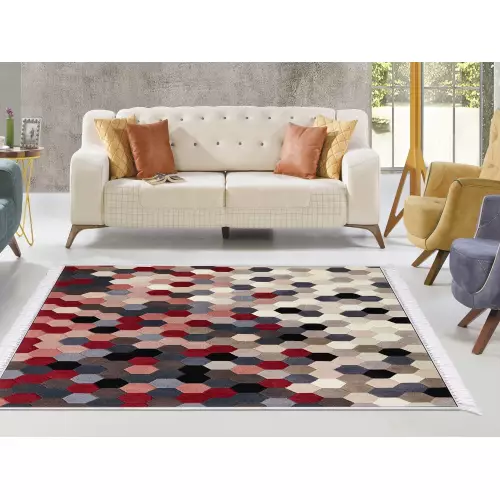 Tapis de salon 160x210 coton antidérapant rectangulaire (QR)