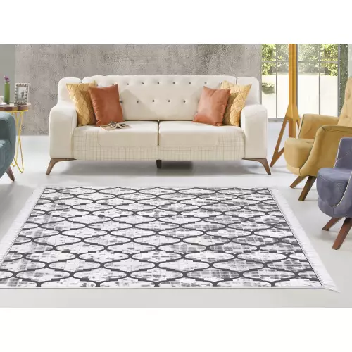 Tapis de salon 160x210 coton antidérapant rectangulaire