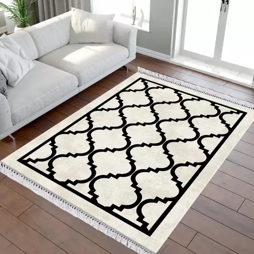 Tapis de salon 180x280 coton antidérapant rectangulaire 