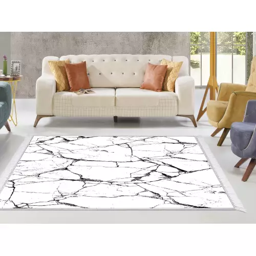Tapis de salon 160x210 coton antidérapant rectangulaire  (QR)