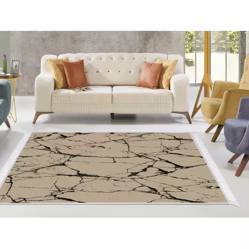 Tapis de salon 160x210 coton antidérapant rectangulaire (QR)
