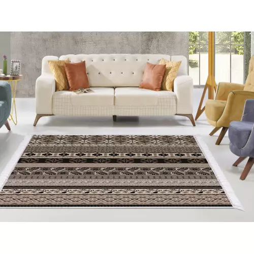 Tapis de salon 160x210 coton antidérapant rectangulaire 