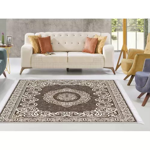 Tapis de salon 160x210 coton antidérapant rectangulaire 