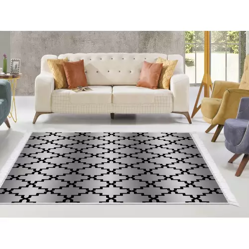 Tapis de salon 160x210 coton antidérapant rectangulaire 