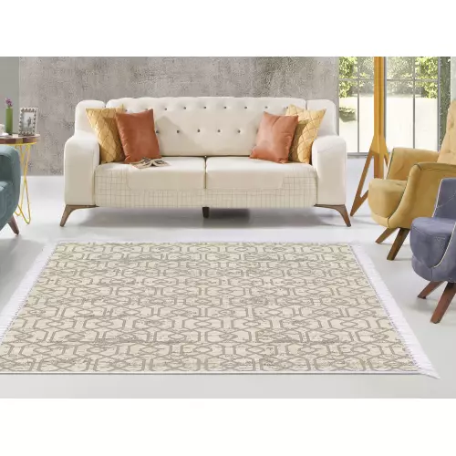 Tapis de salon 160x210 coton antidérapant rectangulaire (QR)