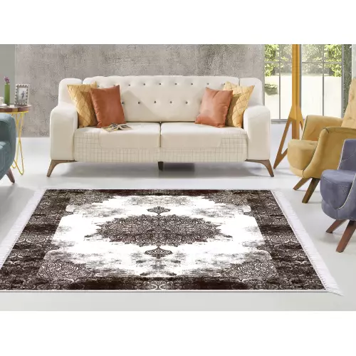 Tapis de salon 180x280 coton antidérapant rectangulaire 