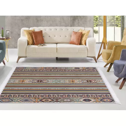 Tapis de salon 180x280 coton antidérapant rectangulaire (QR)