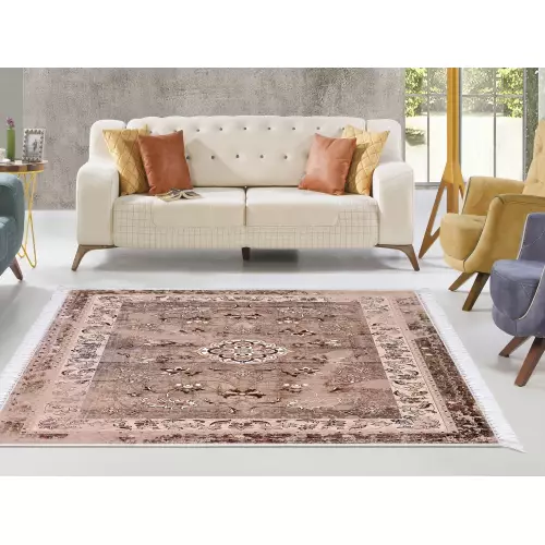 Tapis de salon 160x210 coton antidérapant rectangulaire 