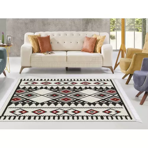 Tapis de salon 180x280 coton antidérapant rectangulaire 
