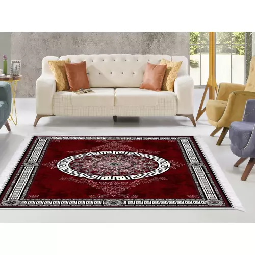 Tapis de salon 160x210 coton antidérapant rectangulaire (QR)