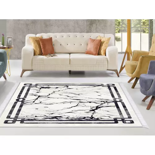 Tapis de salon 180x280 coton antidérapant rectangulaire 