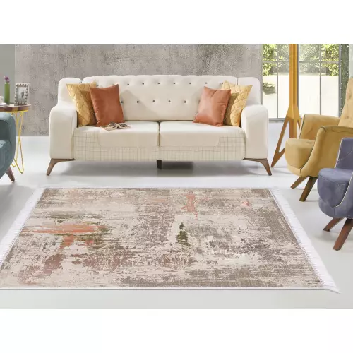 Tapis de salon 160x210 coton antidérapant rectangulaire  (QR)
