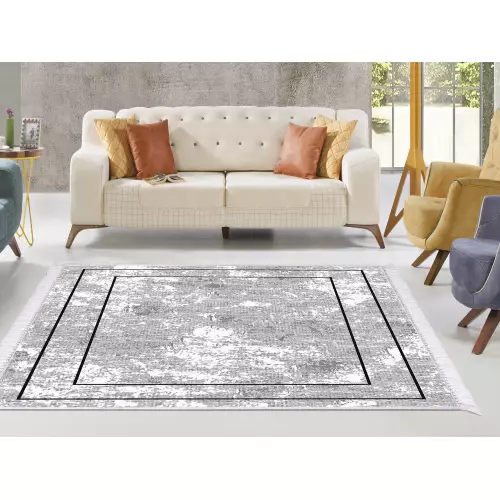 Tapis de salon 160x210 coton antidérapant rectangulaire 