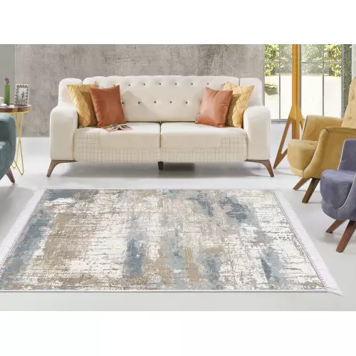 Tapis de salon 160x210 coton antidérapant rectangulaire  (QR)
