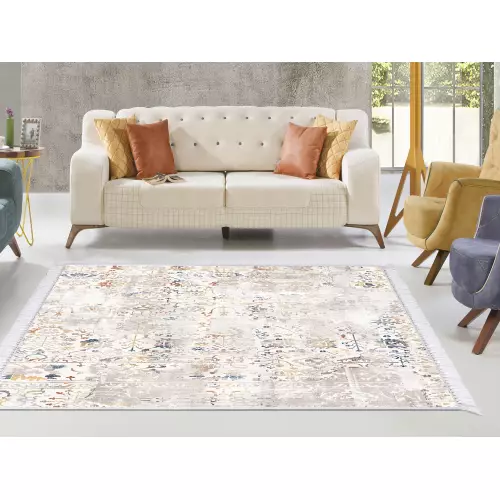 Tapis de salon 180x280 coton antidérapant rectangulaire  (QR)
