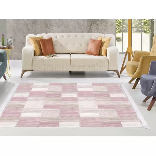 Tapis de salon 160x210 coton antidérapant rectangulaire (QR)