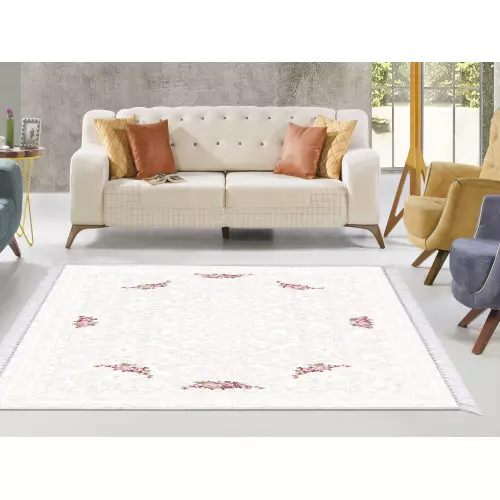 Tapis de salon 180x280 coton antidérapant rectangulaire 