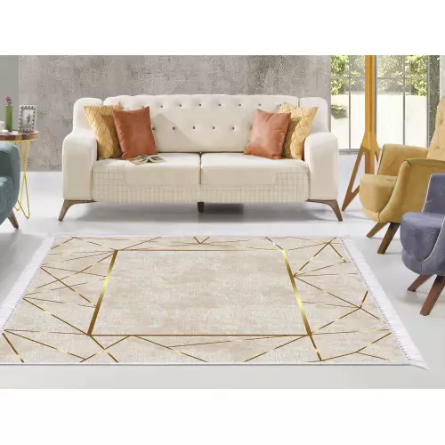 Tapis de salon 160x210 coton antidérapant rectangulaire (QR)