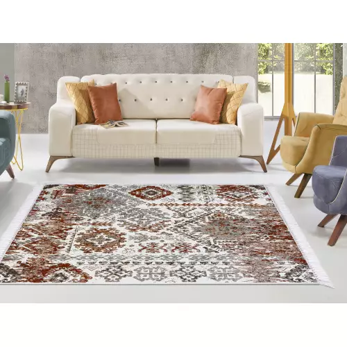Tapis de salon 160x210 coton antidérapant rectangulaire (QR)