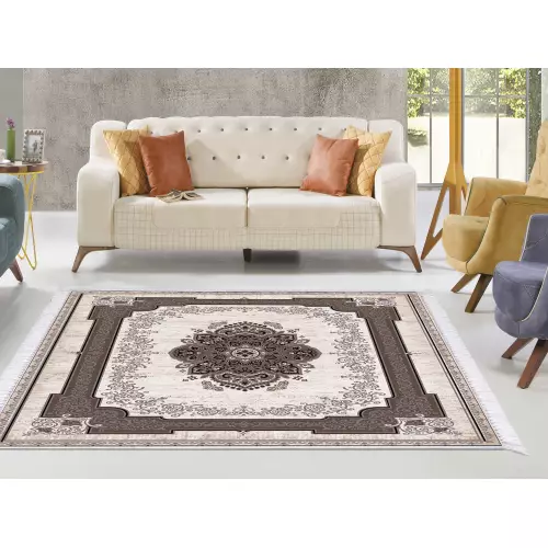 Tapis de salon 180x280 coton antidérapant rectangulaire 