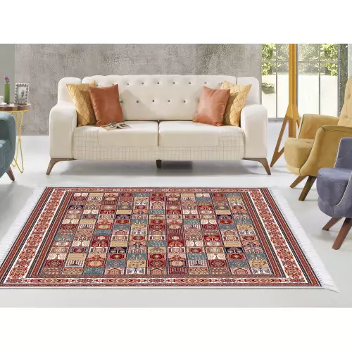 Tapis de salon 180x280 coton antidérapant rectangulaire 